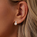 925 Sterling Silver Moissanite 0.1ct Freshwater Pearl Earrings for Women-7
