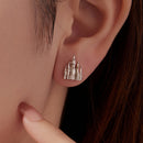 925 Sterling Silver Plated White Gold Earrings for Women, Size 1.3*1.0cm-5