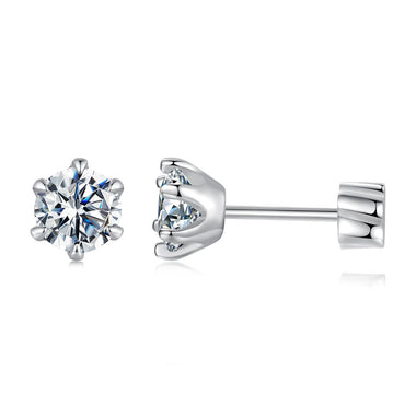 925 Sterling Silver 0.5 Carat Moissanite Earrings for Women