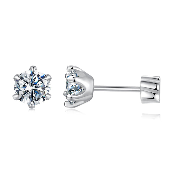 925 Sterling Silver 0.5 Carat Moissanite Earrings for Women