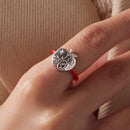 925 Sterling Silver Enamel Pavé CZ Ring for Women Size 1.3 cm-6