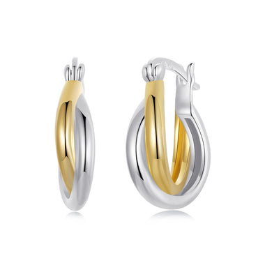925 Sterling Silver Earrings with Platinum and Gold Plating for Women - 0