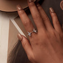 925 Sterling Silver Ring with White Gold Plating, 1.5mm Width-7