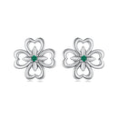 925 Sterling Silver Earrings with Pavé Setting CZ, 0.9cm, Oxidized Silver for Women-2
