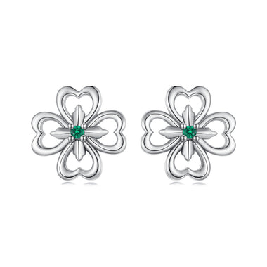 925 Sterling Silver Earrings with Pavé Setting CZ, 0.9cm, Oxidized Silver for Women - 0