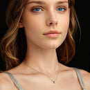 925 Sterling Silver & Moissanite Necklace, 40+5cm Length, White Gold Plated, Women's Jewelry-5