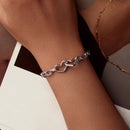 925 Sterling Silver Plated White Gold 19.0 cm Bracelet-5