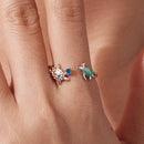 925 Sterling Silver Enamel White Gold Plated Ring for Women-5