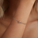 925 Sterling Silver 0.50 Carat Moissanite Bracelet for Women - 15+6cm - Plated White Gold-5