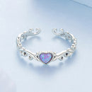 925 Sterling Silver Opal Pendant Ring for Women-3