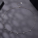 925 Sterling Silver 0.10ct Moissanite Necklace in White Gold, 40+5cm Chain for Women-4