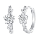 925 Sterling Silver Earrings with Zircon and Platinum Plating-1