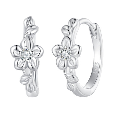 925 Sterling Silver Earrings with Zircon and Platinum Plating