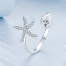 925 Sterling Silver Pavé Setting White Gold Ring for Women-3