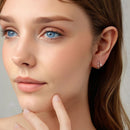 925 Sterling Silver Earrings with Pavé Setting CZ in White Gold for Women-7