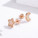 925 Sterling Silver Rose Gold Translucent Opal Earrings for Women-4