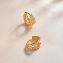 S925 Sterling Silver Earrings with Pavé Setting CZ, 1.1*0.6cm, for Women-7