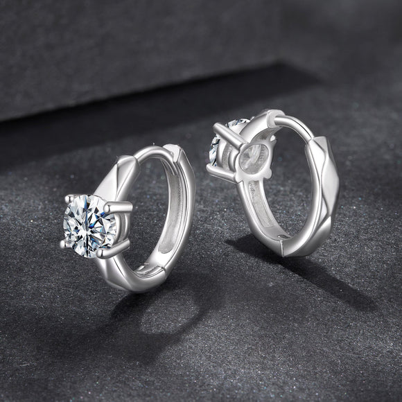 925 Sterling Silver Moissanite 0.50 Carat Earrings for Women