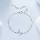 925 Sterling Silver White Gold Plated Bracelet with Enamel and CZ - 15+6cm Length-5