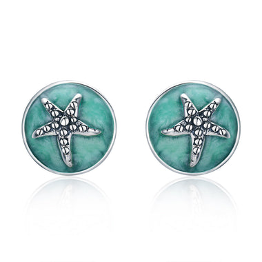 925 Sterling Silver Oxidized Enamel Earrings