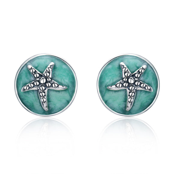 925 Sterling Silver Oxidized Enamel Earrings