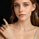 925 Sterling Silver Moissanite Gold Plated Ring for Women, Size 6-7
