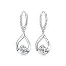925 Sterling Silver Moissanite 0.5ct Earrings with Pavé Setting, Size 30*11mm for Women-4
