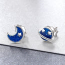 925 Sterling Silver Earrings for Women - Enamel Moon and Sun Design, 0.7x0.6cm, 0.6x0.8cm-5
