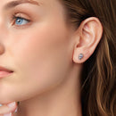 925 Sterling Silver Earrings with Oxidized Finish and CZ Stones-7
