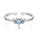 925 Sterling Silver Pendant with Luminous Stone - Oxidized Silver, For Rings-3