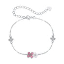 925 Sterling Silver Enamel Charm Bracelet with Pavé CZ, 15+6cm for Women-2