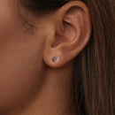 925 Sterling Silver Earrings with Pavé Setting CZ in White Gold for Women-7