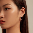 925 Sterling Silver Earrings with Pavé Setting CZ, 2.3*0.95cm, for Women-7