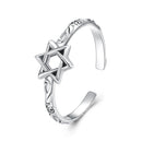 925 Sterling Silver Oxidized Silver 0.8cm Pendant Rings for Women-1