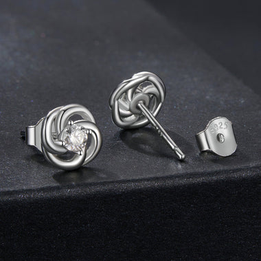 925 Sterling Silver Moissanite Earrings, 0.3cm, White Gold Plated, for Women - 0