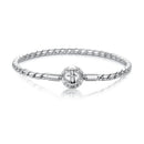 925 Sterling Silver White Gold Plated Bracelet with CZ Pendant for Women-1