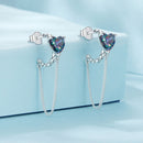 925 Sterling Silver Transparent Glass Earrings for Women-3