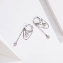 925 Platinum Plated Pavé Setting CZ Earrings-3