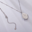 925 Sterling Silver Necklace with White Gold Plating, 40+5cm Length, CZ & Mother of Pearl Pendant for Women-5