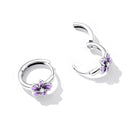 925 Sterling Silver Enamel Earrings with CZ - 1.2x0.7cm, Oxidized Finish for Women-5