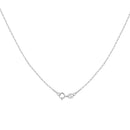 925 Sterling Silver + Plated White Gold Necklace 40cm for Women-2