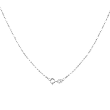 925 Sterling Silver + Plated White Gold Necklace 40cm for Women - 0