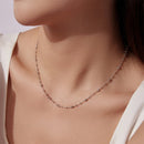 925 Sterling Silver 40+5cm White Gold Plated Necklace for Women-7