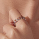 925 Sterling Silver and White Gold Plated Ring for Women-5
