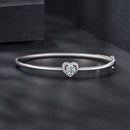 925 Sterling Silver Moissanite & CZ Bracelet Size 17 for Women-3