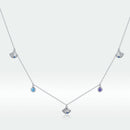 925 Sterling Silver Adjustable Necklace with Scallop Design and Pavé Setting CZ-4