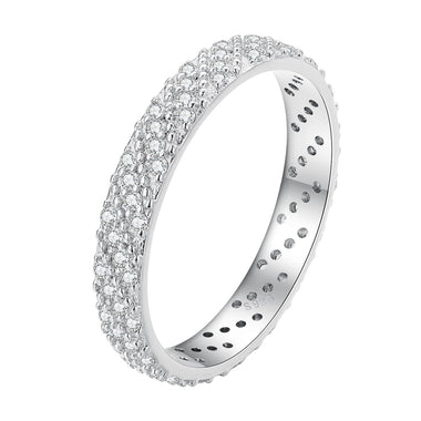925 Sterling Silver Ring with Pavé Setting CZ for Women Size 6.0