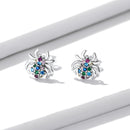 925 Sterling Silver Earrings with Pavé Setting CZ, Oxidized Silver, 0.7*0.8 cm for Women-2