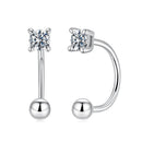 925 Sterling Silver Moissanite 0.1ct Earrings 1.3cm for Women-3