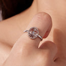 925 Sterling Silver Ring with Transparent Glass & Nano Opal, Width 0.18cm, Style E, for Women-4